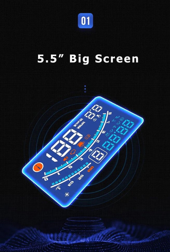 Car Head-Up Display Speedometer